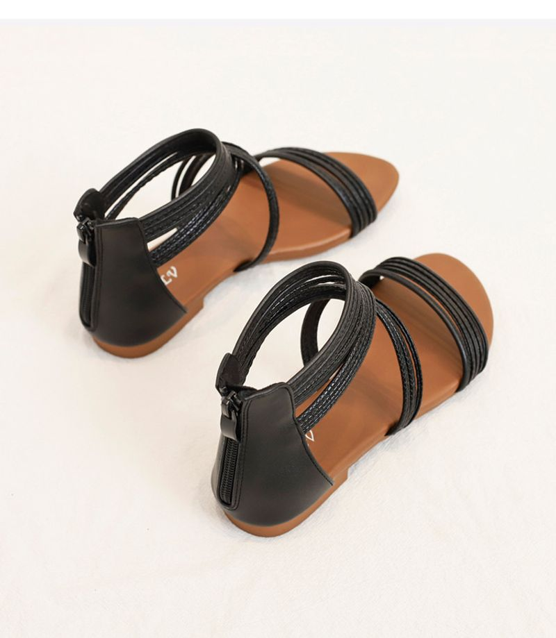 p5 Sandali donna # 39; s 2023 nuovo tutto fiammifero stile fata lacci romani fondo piatto sandali da spiaggia bohémien 338-38_voghion.com