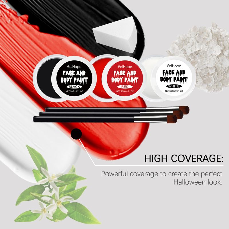 Eelhope Halloween Palette Set Full Coverage Painted Foundation Makeup Clown Multi Color Palette_voghion.com