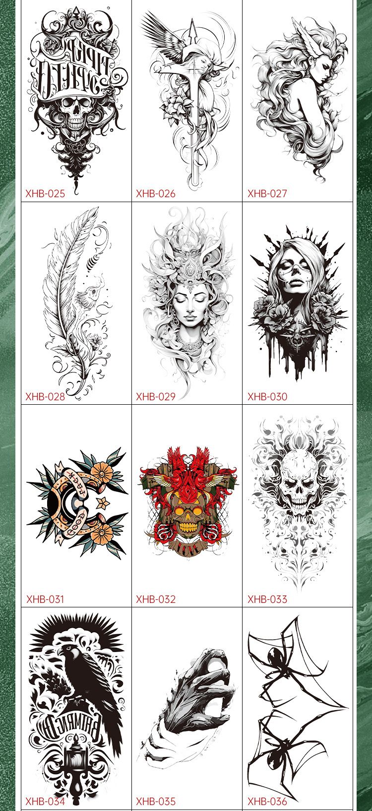 40 styles de tatouages temporaires imperméables – Faux tatouages pour bras complet pour hommes/femmes, autocollants d'art corporel DIY (210 mm x 114 mm)_voghion.com