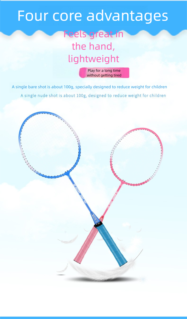 Set speciale per badminton ultraleggero per bambini dai 3 ai 12 anni, per studenti delle scuole elementari, per bambini e famiglie, per bambini e ragazzi._voghion.com