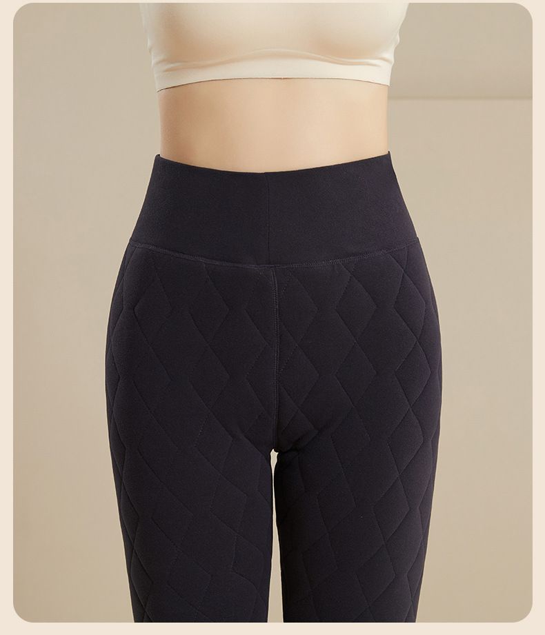 Pantalons pour femmes à porter en automne et en hiver avec leggings en cuir d'agneau matelassé et moelleux, pantalons en coton extra épais du Nord-Est_voghion.com