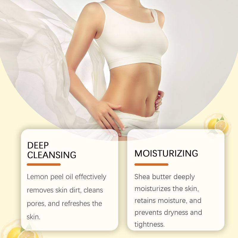 OUHOE Pure Lemon Soap Lemon Soap Vc Oil Removing Refreshing Cleansing Body Cleansing Bath Soap_voghion.com