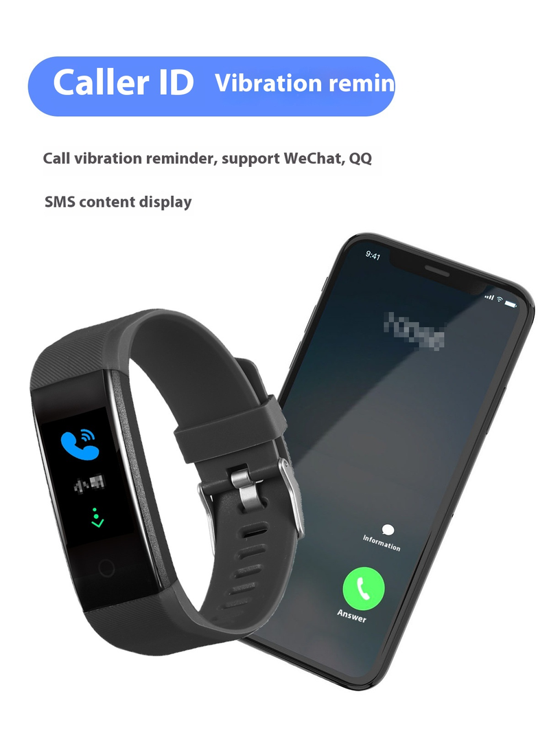 115plus Smart Bracelet Adulto Passo Sonno Ossigeno nel sangue Frequenza cardiaca Pressione sanguigna Esercizio Orologio_voghion.com