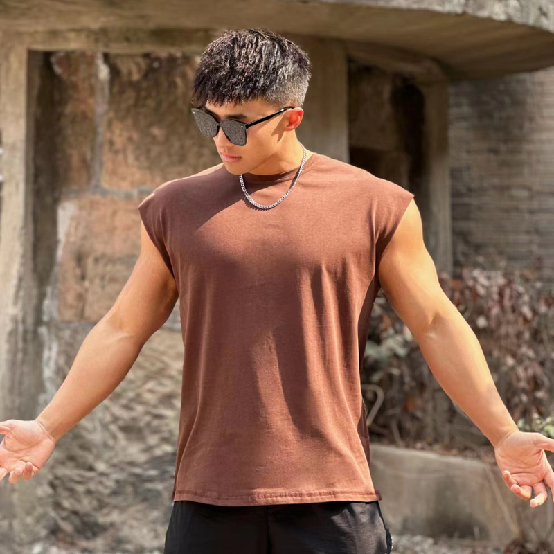Muscle Summer New Brother Sport da uomo per il tempo libero in palestra Esercizio da corsa Canotta in pelliccia spessa di cotone allentato Sweetheart_voghion.com