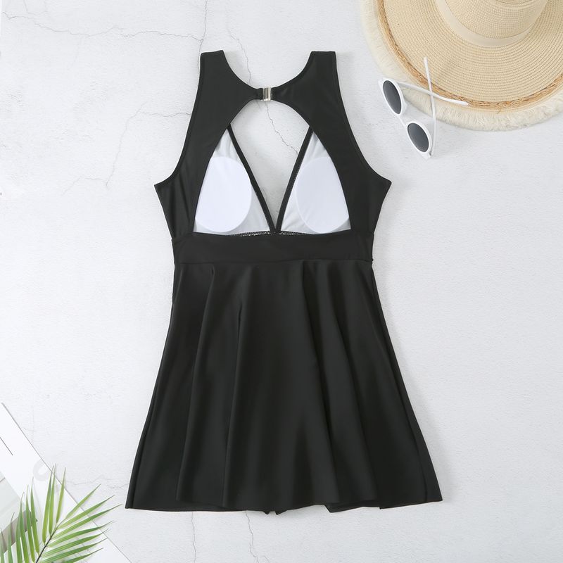 2024 New Solid Color One Piece Women's Sexy Swimsuit_voghion.com