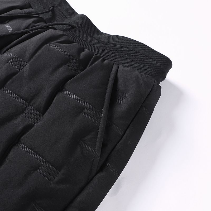 "Men's Fleece-Lined Winter Pants – Thickened Polyester Thermal Joggers With Elastic Waist (Black, M-5XL)"_voghion.com
