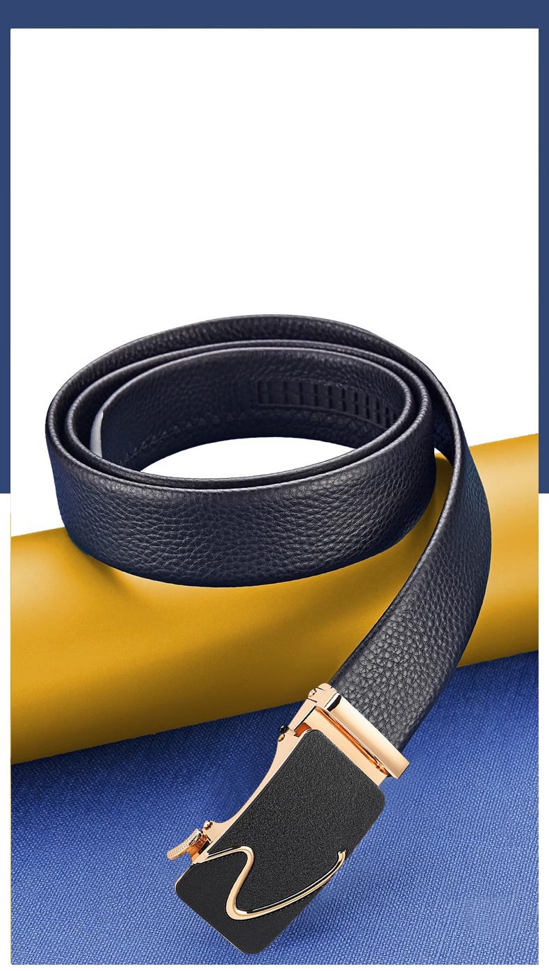 HOT JIFANPAUL New Fashion Automatic Buckle Business Genuine Leather Jeans High Quality Men's Belt No Gift Box_voghion.com