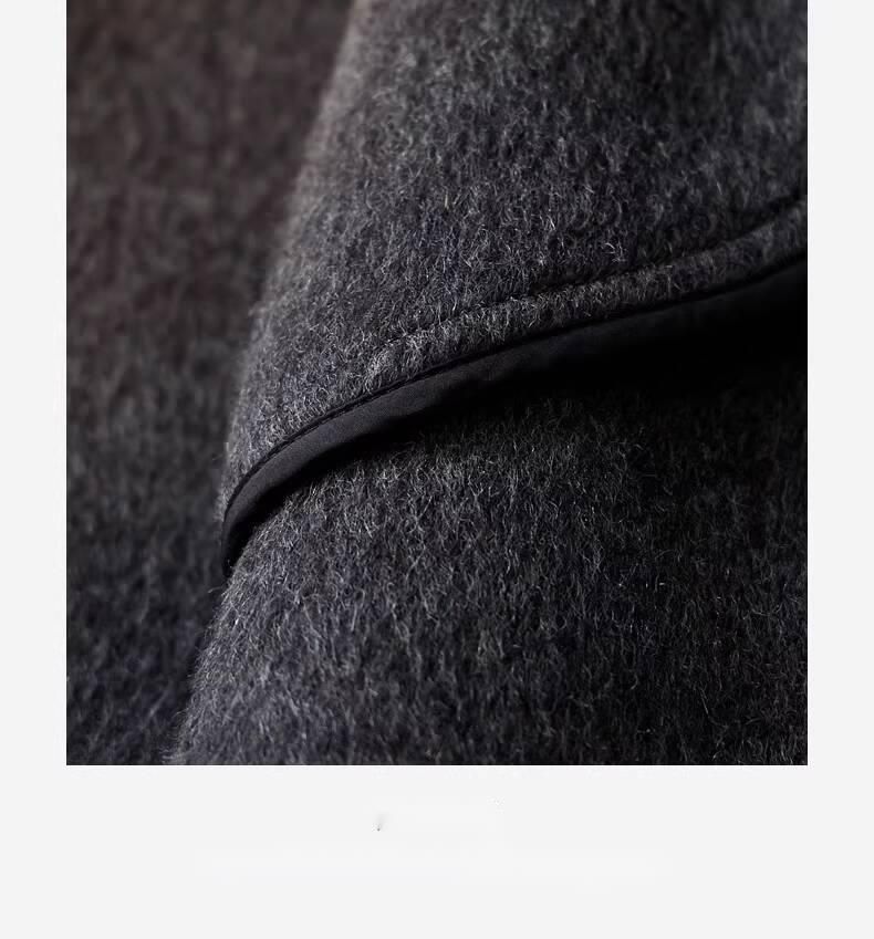 Men's Wool 2025 New Autumn High-End Simple Korean Style Mid-Length Trench Coat Double-Sided Woolen Jacket Trendy_voghion.com