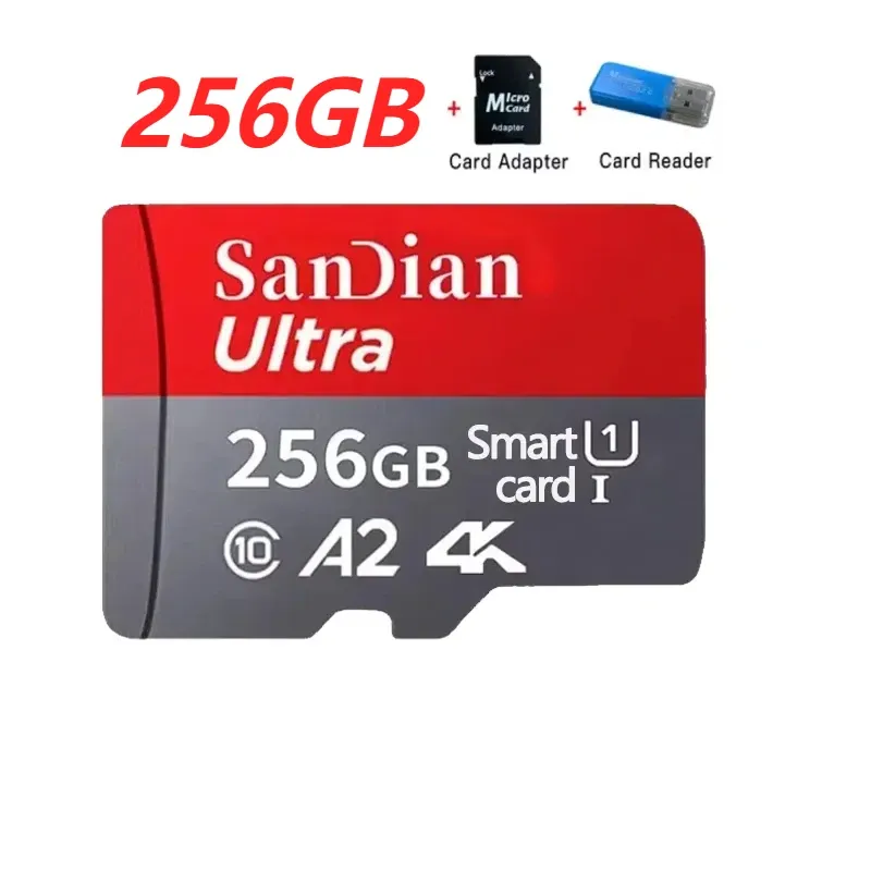 Hoge snelheid Micro TF 256GB 512GB kaart A2 V30 SD-geheugen 1TB 2TB hoge capaciteit kaarten voor smartphone/pc/laptop_voghion.com
