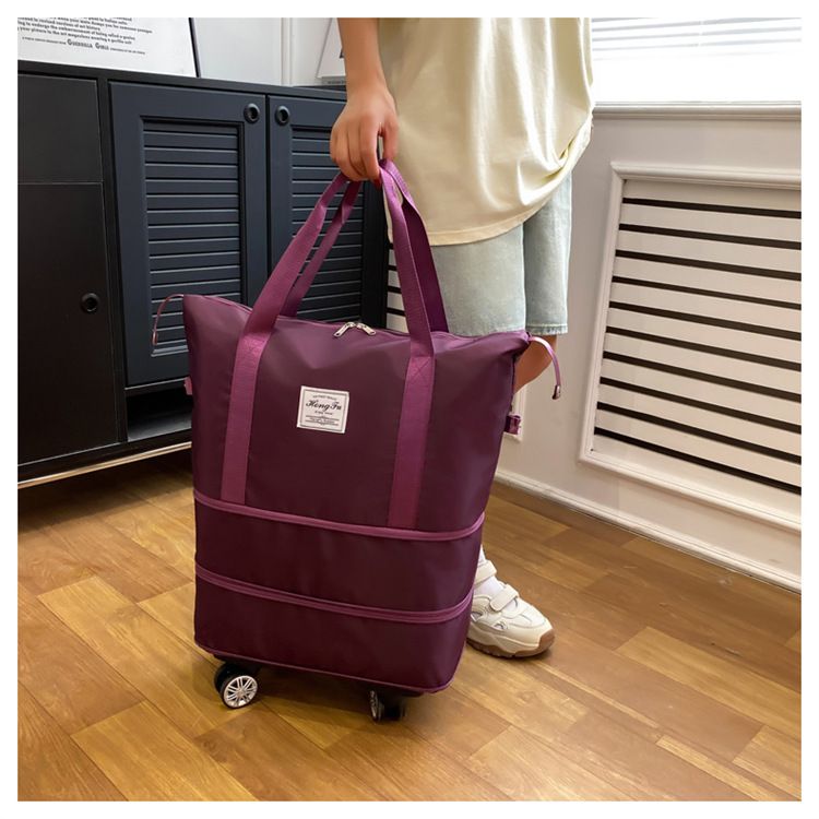 Practical luggage bag, Oxford cloth large capacity expandable swivel wheel bag, business travel bag, dry wet separation travel handbag_voghion.com