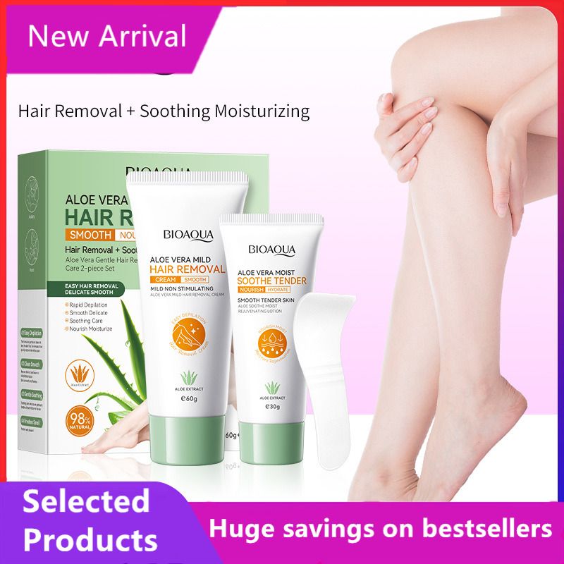 Crème dépilatoire douce à l'aloe vera, coffret de 2 pièces pour les aisselles_voghion.com