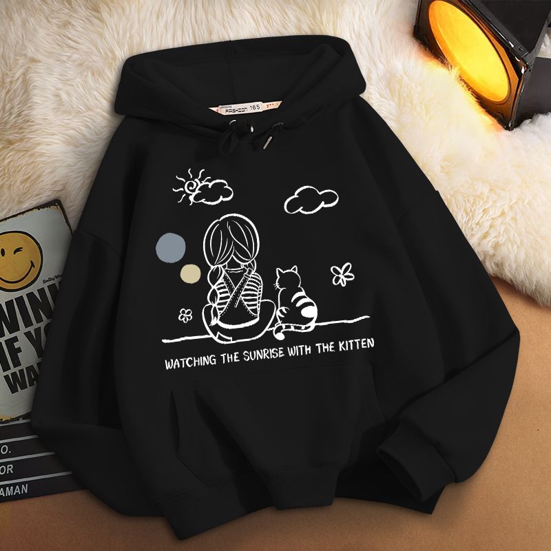 Felpa con cappuccio spessa foderata in pile autunno inverno per ragazzi studenti delle scuole medie 2024 nuova felpa alla moda top 12_voghion.com