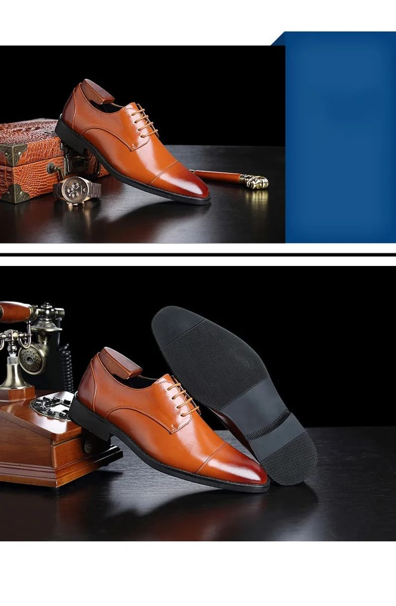 Herren Klassische Retro Derby Schuhe Herren Business Kleid Büro Lederschuh Flats Männer Mode Hochzeit Party Oxfords EU Größe_voghion.com