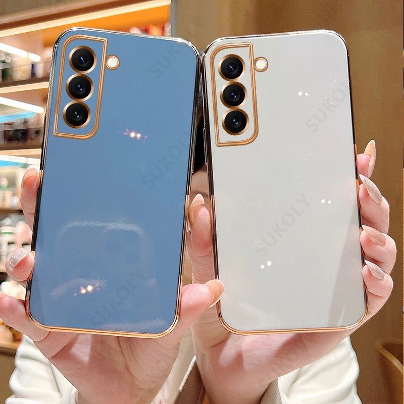 Plating Case For Samsung Galaxy S22 S23 Ultra S21 S20 FE Plus A72 A71 A54 A51 A52 A53 5G Luxury Soft Silicone Bumper Cover Coque_voghion.com