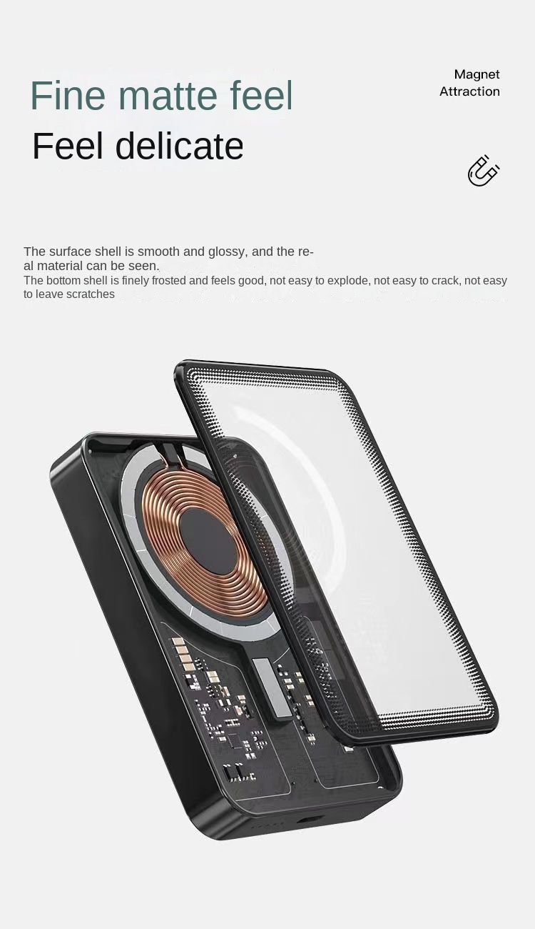 2024 new official website transparent mini ultra-thin magnetic suction external battery fast wireless charging mobile_voghion.com