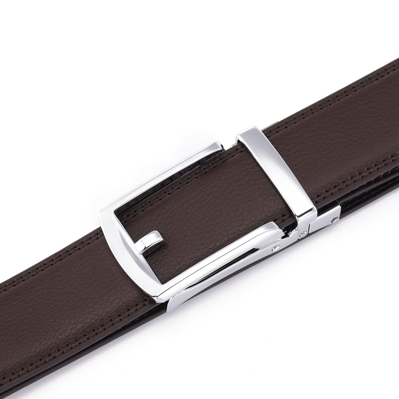 2024 New Fashion Versatile Leather Belt Men's Automatic Buckle Belt Cowhide Belt False Needle Buckle Belt_voghion.com