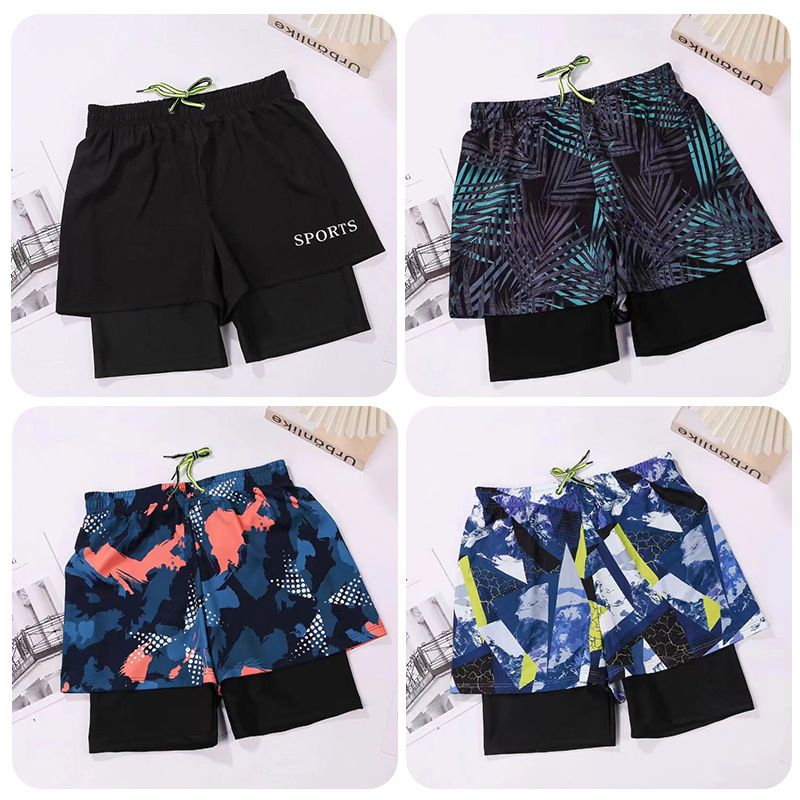 001 Men's 2024 New Adult Anti-Embarrassment Swim Trunks Large Size Quick-Dry Double-Layer Swimming Gear Full Set_voghion.com