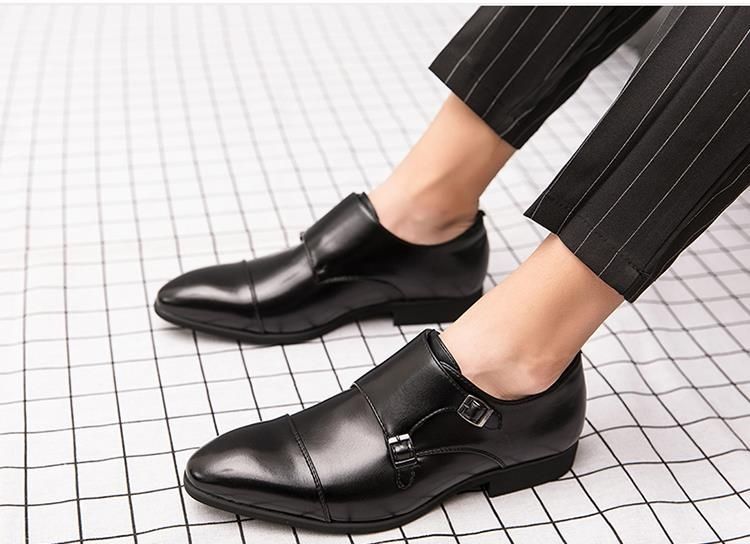 Large Extra New British Leather Men's Buckle Business Casual Monks Shoes 464748_voghion.com