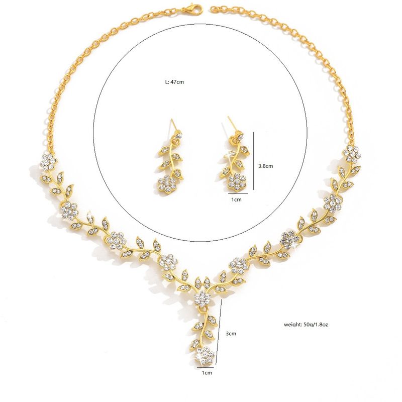 Collana con strass in lega, orecchini, accessori per matrimoni, banchetti, donne, stili multipli_voghion.com