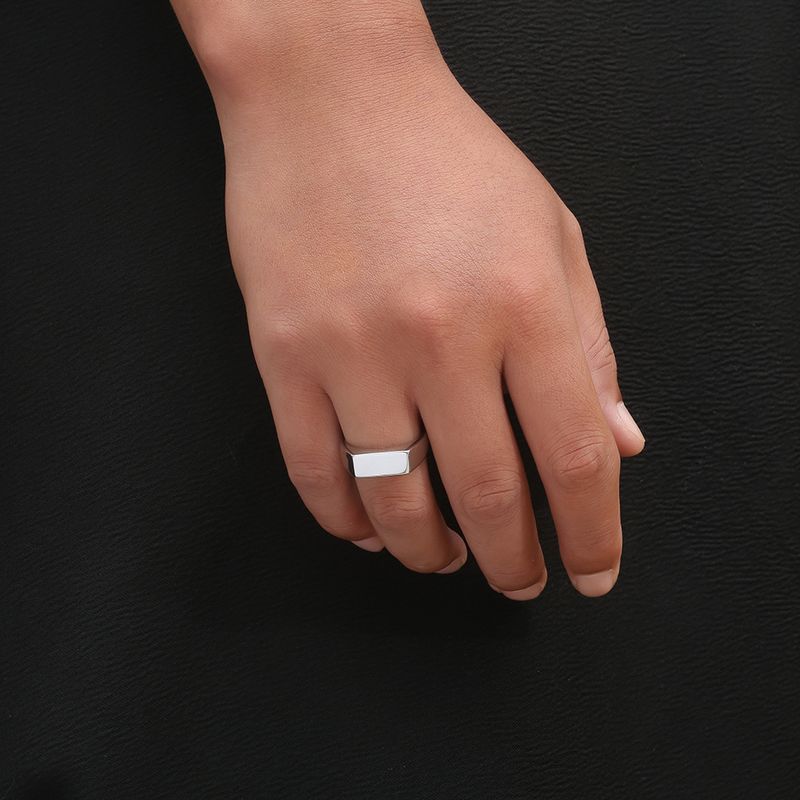 Gioielli da uomo e da donna, stile neutro e freddo, design semplice, anello con sigillo in acciaio al titanio, anello liscio senza genere_voghion.com