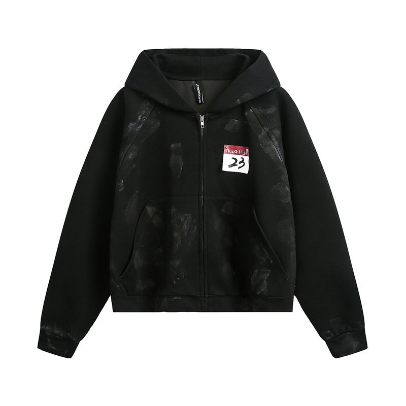 Splashed Ink Painted Hoodie Men's Trendy Brand Design Loose Short Jacket Spring Autumn Wear_voghion.com