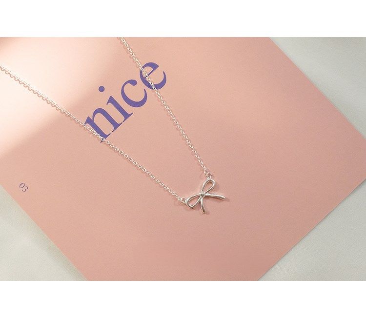 Mini Pendant Necklace With Bowknot Girls, Fresh And Cute, Pure Silver, Gift For Women_voghion.com