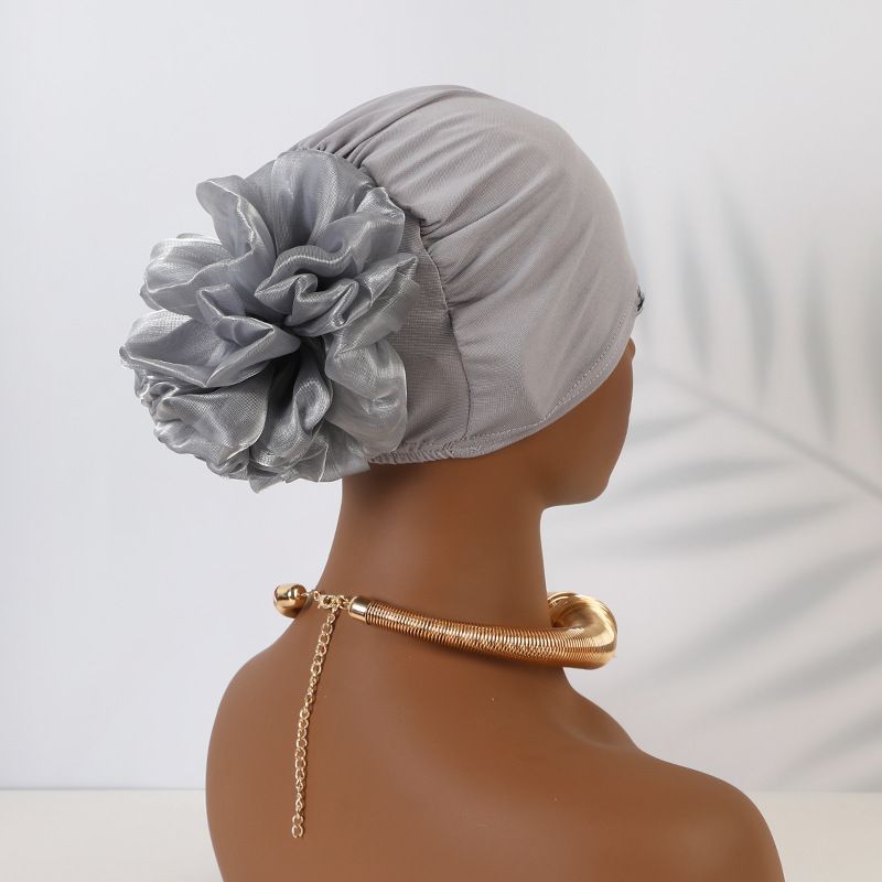 Foulard musulman pour femmes, nouveau chapeau foulard à grandes fleurs du Moyen-Orient, chapeau à fleurs élégant à la mode_voghion.com