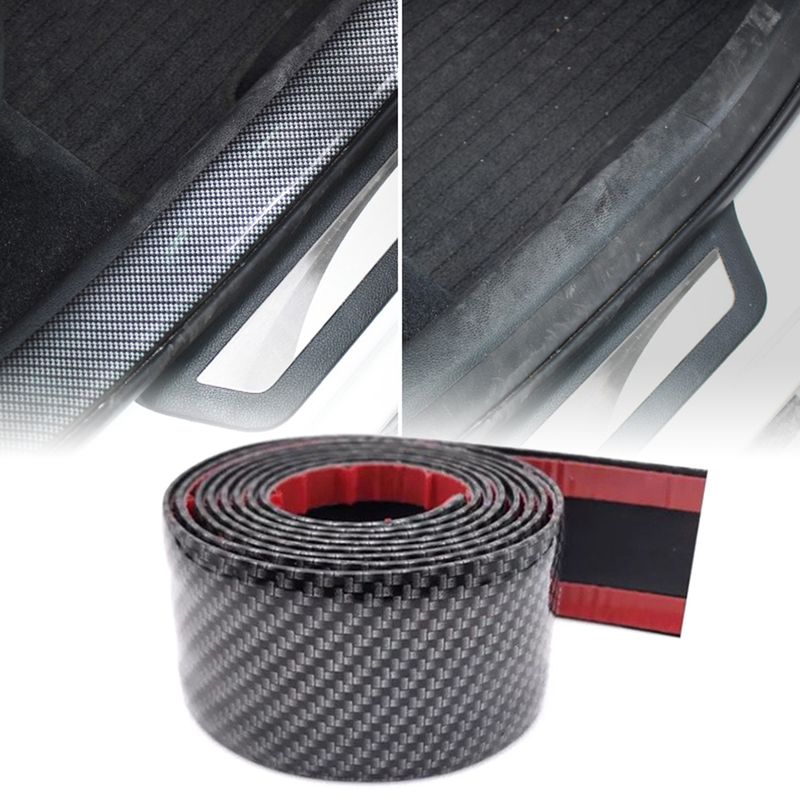 Yuanmheng Car Styling Carbon Fiber Rubber Door Sill Protector Trim Strip Decor Sticker_voghion.com