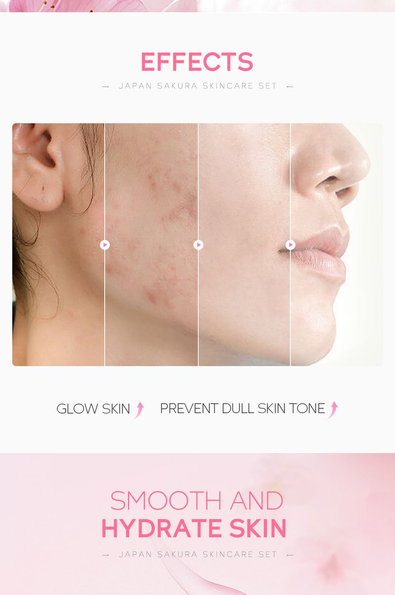 Laike Sakura piecu gabalu dāvanu kastīte mitrinošs mitrinošs essence krēms ādas kopšanas produktu komplekta ražotājs_voghion.com