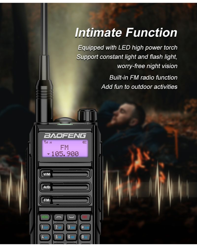 BaoFeng UV16 Walkie-Talkie Tri Band Professional Hunting Ham Waterproof Long Range Type-C Charger VHF UHF Two Way_voghion.com