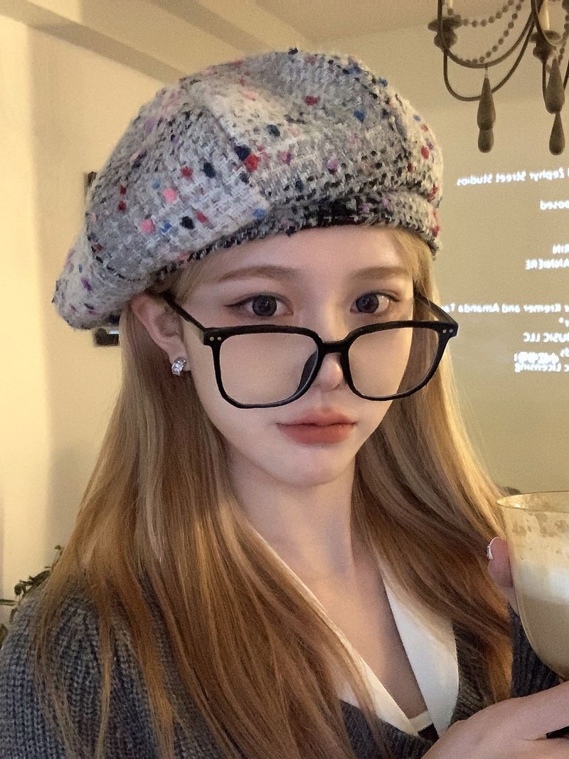 Koreanische Instagram Rot Rosa Weihnachten Baskenmütze Frauen Herbst und Winter Stil Zeigen Gesicht Kleine Maler Achteckigen Hut_voghion.com