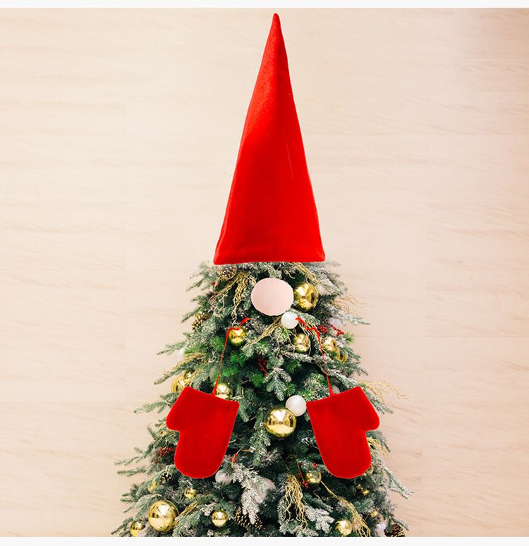 Şenlikli Noel Ağacı Tepesi Seti - Noel Baba Şapkası, Burun ve Eldiven Tasarımı - Tatil Ağaçları İçin Benzersiz Dekoratif Yıldız_voghion.com