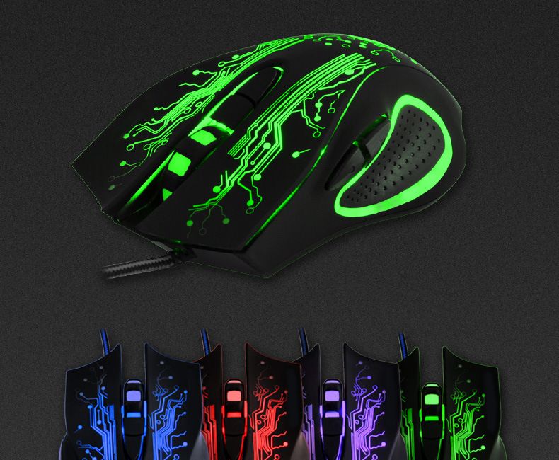 Mouse da gioco cablato – 2400 DPI, 6 pulsanti programmabili, design ergonomico, interruttore DPI a 4 velocità per PC (nero fantasma)_voghion.com