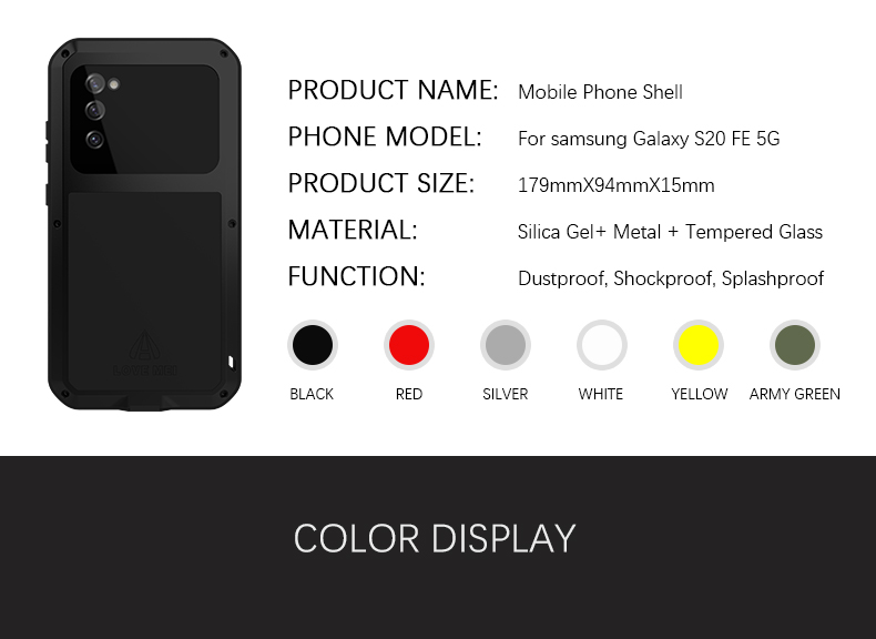 Powerful Love Mei Phone Case For Samsung Galaxy S Fe Metal Armor Shock Dirt Proof Water Cases For Samsun_voghion.com
