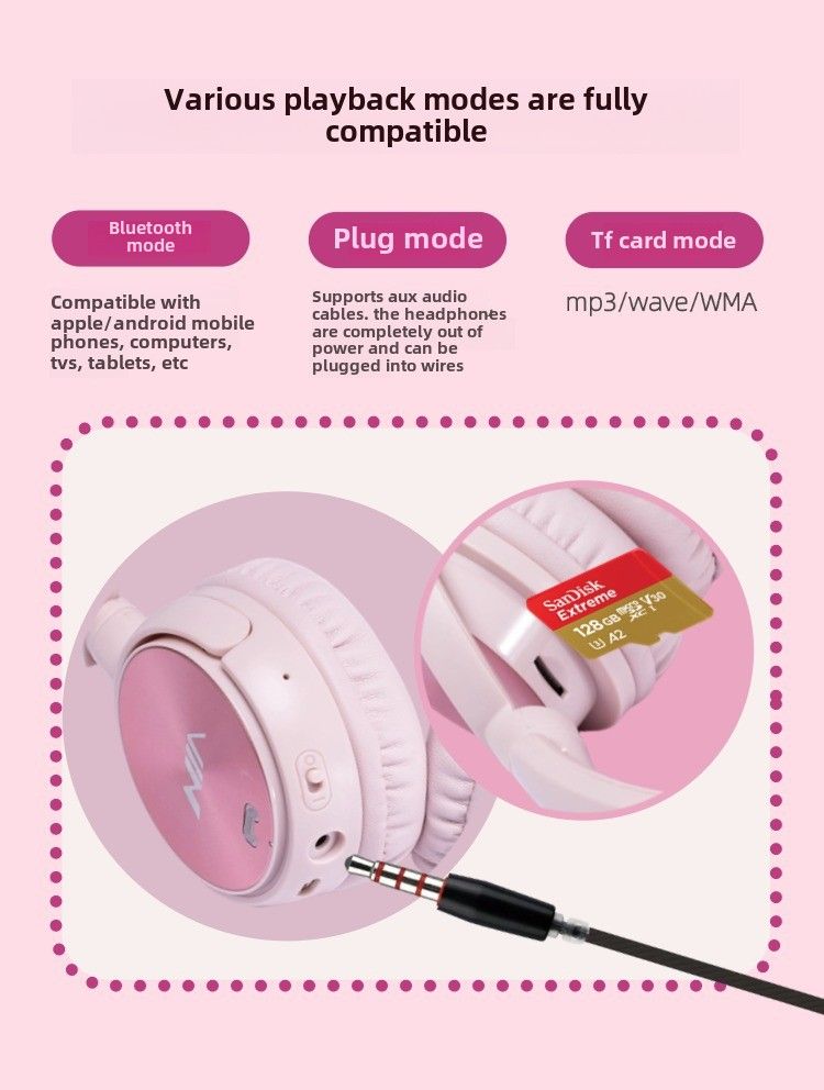 Casque Bluetooth Q2 Wear, radio MP3 à carte enfichable, cache-oreilles, casque confortable._voghion.com
