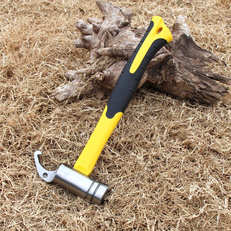 Martello di sicurezza per auto, multifunzionale, per picchetti da terra da campeggio, in acciaio ad alto tenore di carbonio_voghion.com