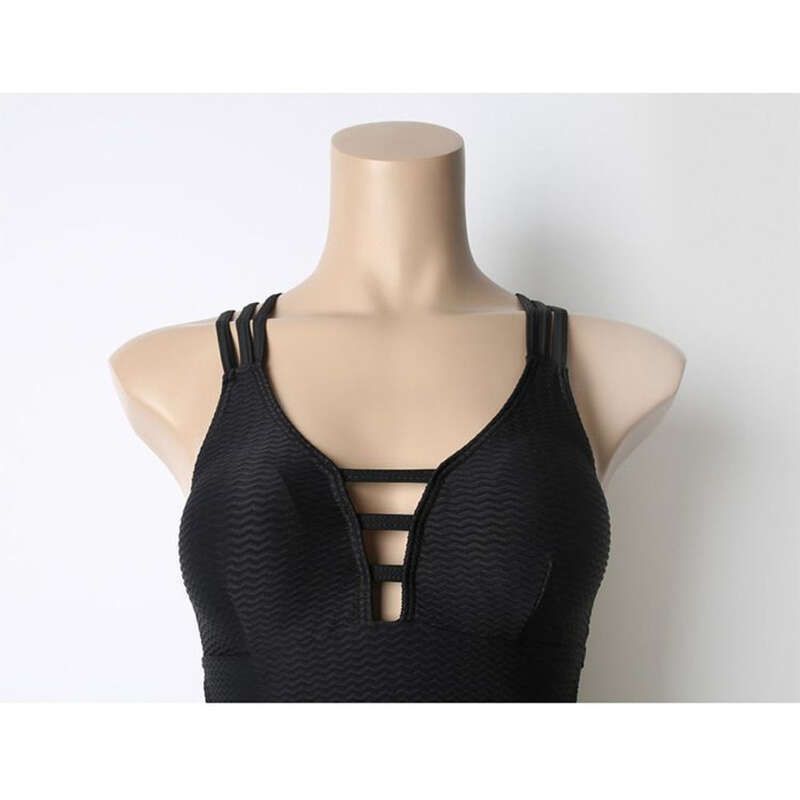 【 Colecția 1311 de oameni 】 Negru pentru femei, sexy și slăbitor, care acoperă burta, într-o singură piesă New Ins Style Hot Spring_voghion.com