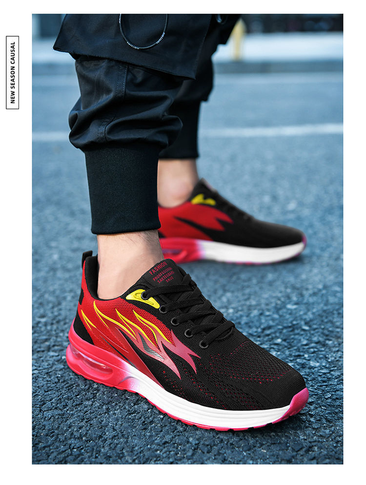 Men's Flame Cushion Running Shoes - Lightweight & Breathable With Soft Sole For Maximum Comfort (Trend Shock Absorption Gym & Jogging)_voghion.com