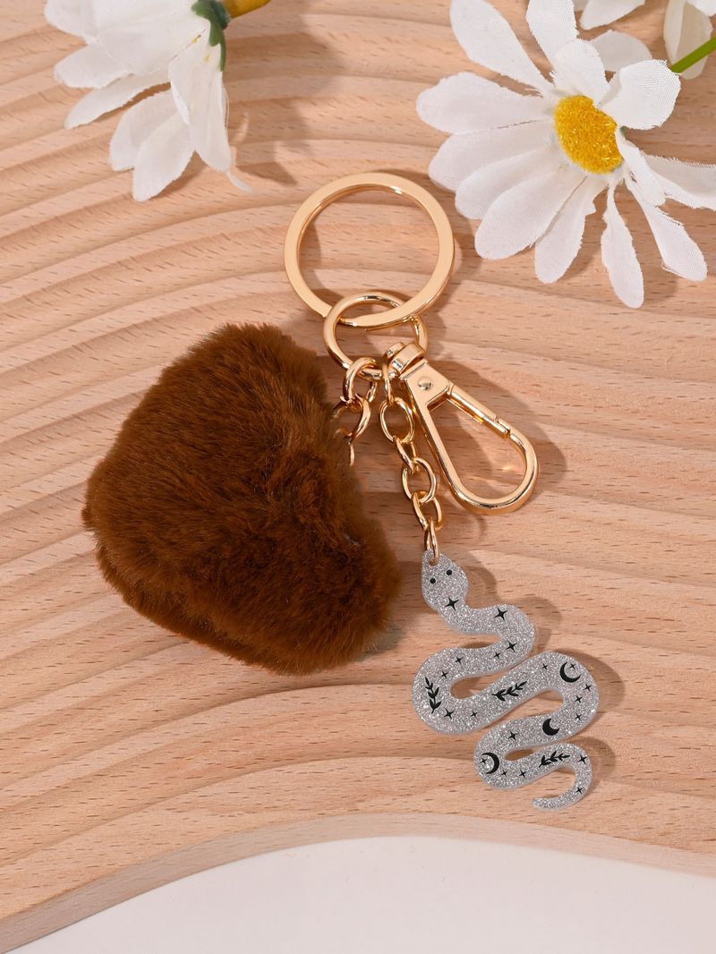 Plüsch Herz Schlange Schlüsselanhänger heiß-verkauft süße Tasche Zubehör Auto Schlüsselanhänger Ornament_voghion.com
