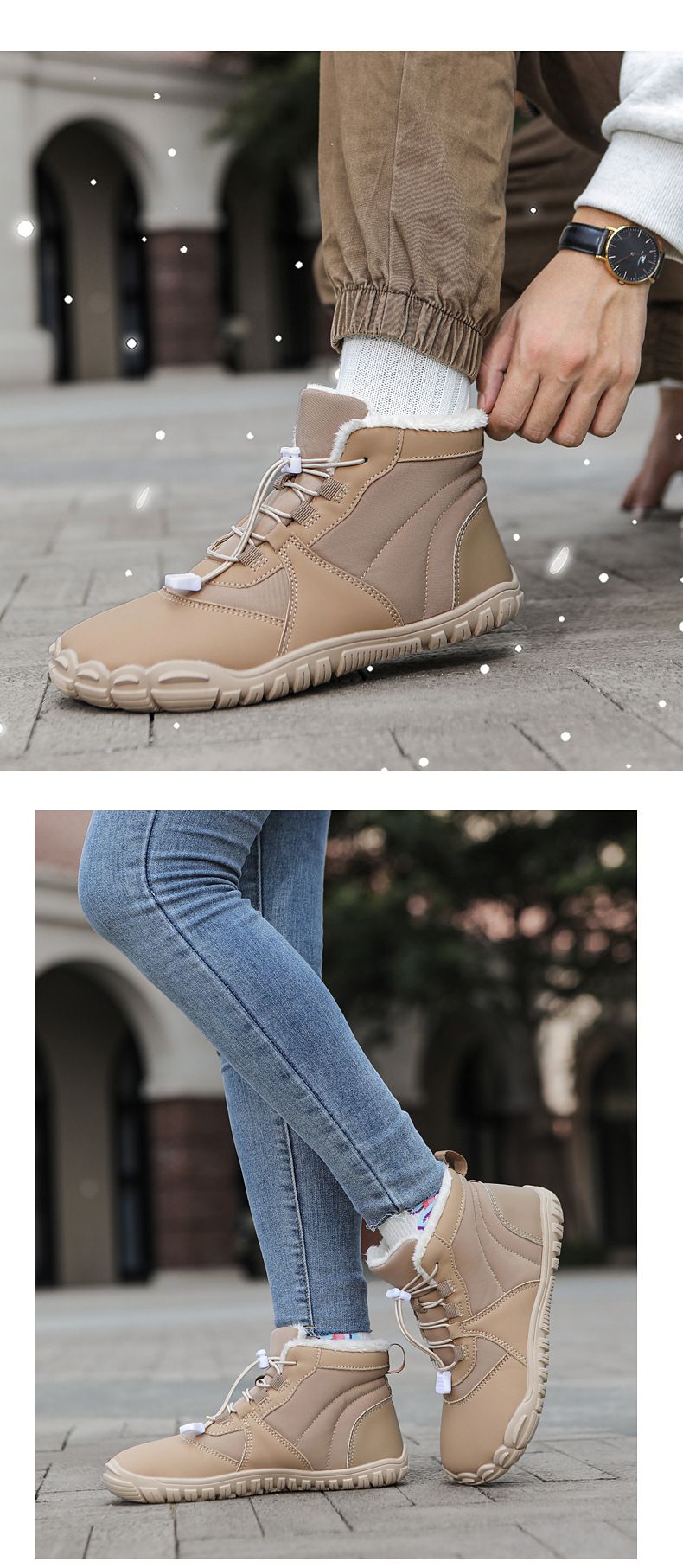 Scarpe da uomo e da donna in cotone a cinque dita, stivali da neve per esterni, stivali caldi in velluto, resistenti all'usura, antiscivolo, scarpe da coppia spesse_voghion.com