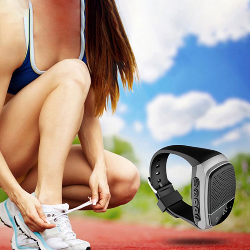 B90 Running Wrist Hand Buetooth Watch Portable Loudly Speaker Sports Music FM Radio Support 8GB 16GB TF Memory Card_voghion.com