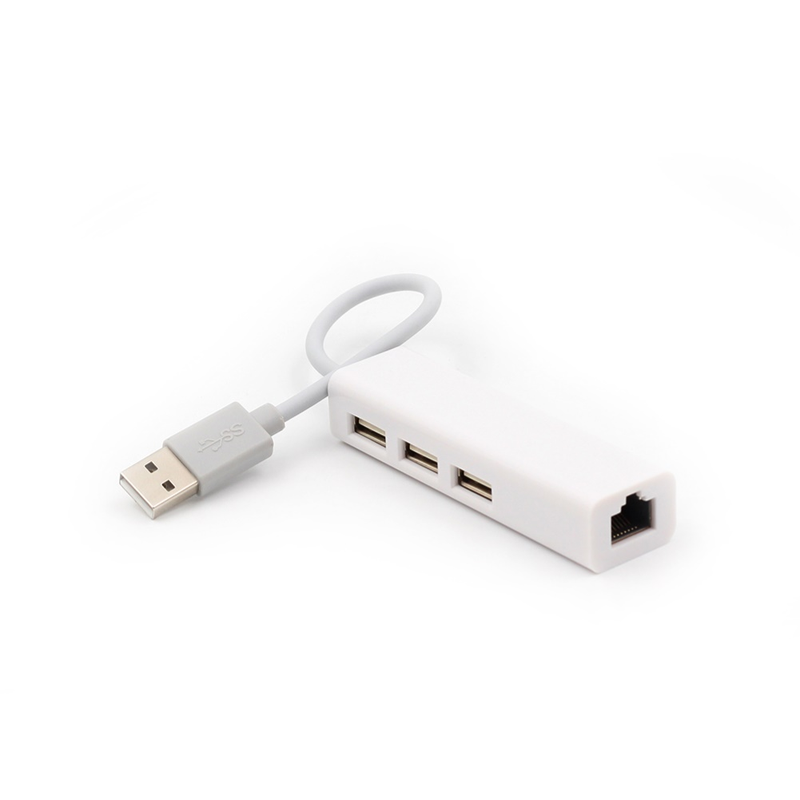 Hub porta USB/Type-C 3 USB 2.0 portatile Adattatore Ethernet per scheda di rete Lan RJ45_voghion.com