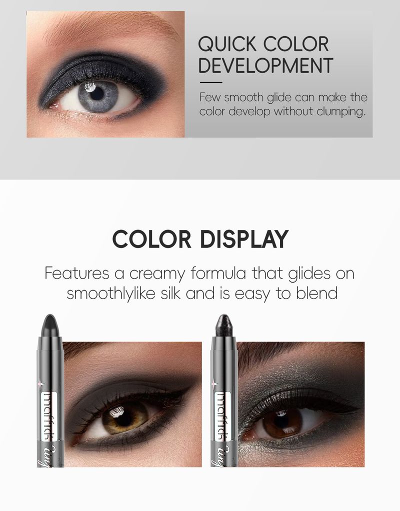 Lidschatten MAFFICK Perlglanz Multifunktionaler Lidschattenstift Black Series Fine Flash Wasserfester, nicht wischbarer Eyeliner_voghion.com