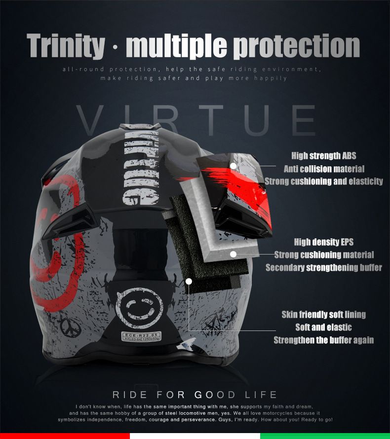 E-scooter helmet ECE Mountain Racing Hipster Cool off-road helmet Kart ATV helmet_voghion.com