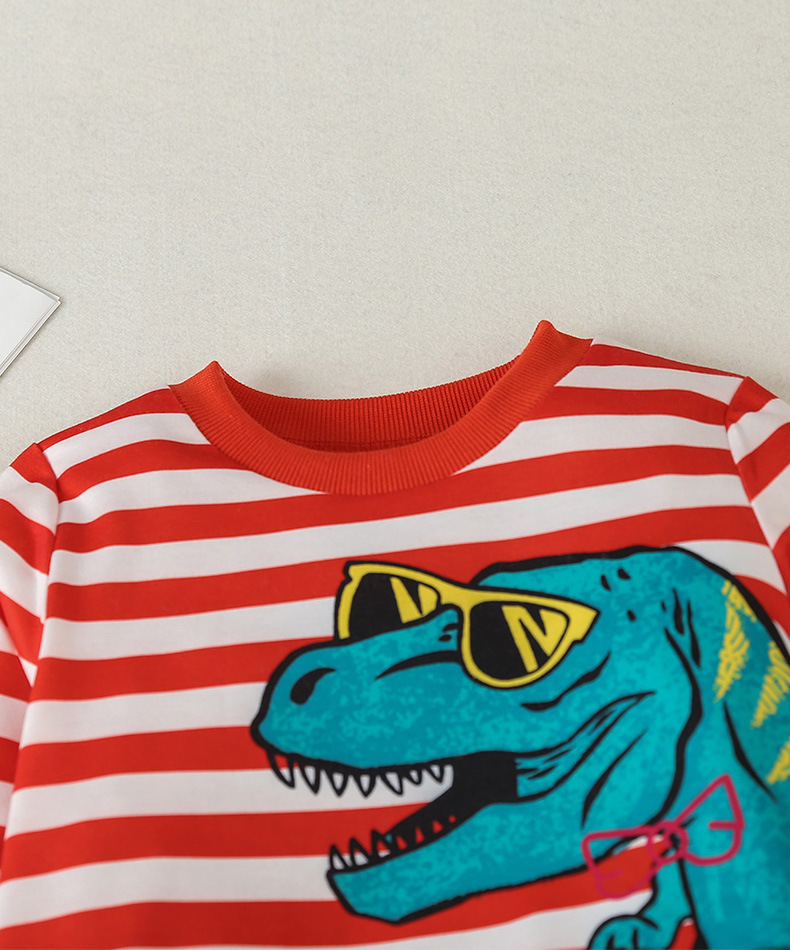 Set di felpe con cappuccio per bambini Primavera e autunno Abbigliamento sportivo a righe per bambini da uomo e da donna Set di due pezzi casual alla moda per bambini_voghion.com