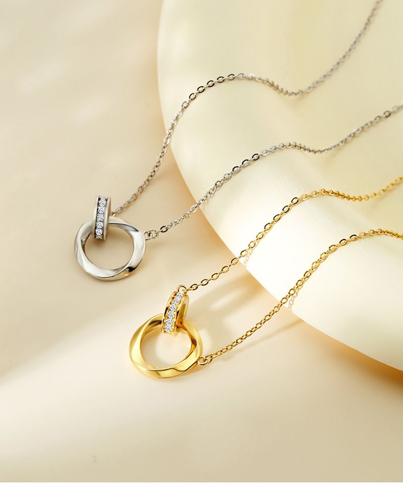 Explosions Mobius Sterling Zilveren Ketting Dames Sleutelbeen Ketting Sense Niche Design in Stijl_voghion.com