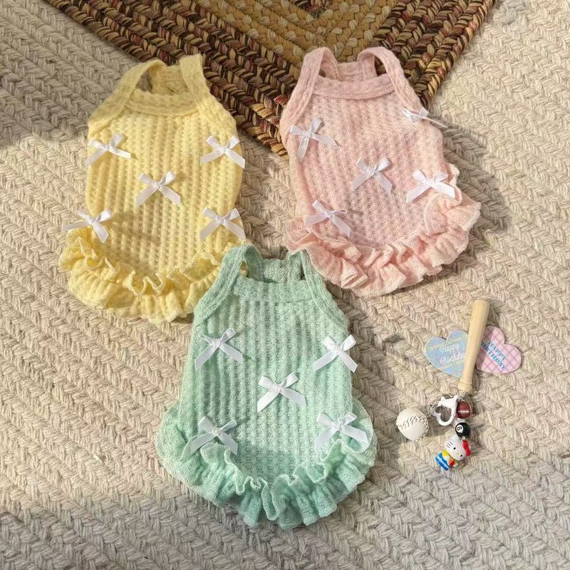 2025 Spring Summer Thin Breathable Striped Vest Cat Two-Legged Suspender Cute Teddy Pet Dog Clothes_voghion.com