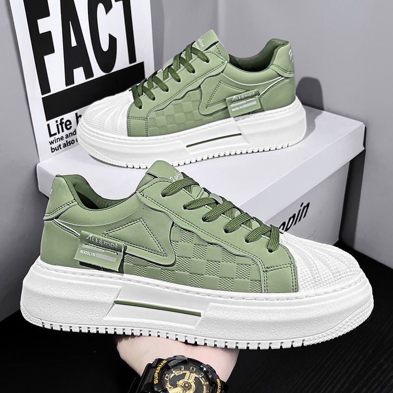 Herrenschuhe Kleine weiße Schuhe Vielseitige Plateau-Sportschuhe für Herren Lässige Shell-Kopfbrettschuhe für Herren_voghion.com