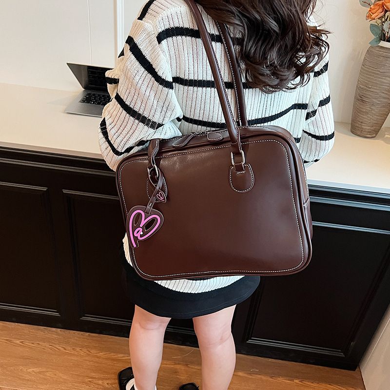 Large Capacity Toast For Women 2024 Autumn New Office Underarm Tote Single Shoulder Crossbody Handbag Bowling Bag_voghion.com