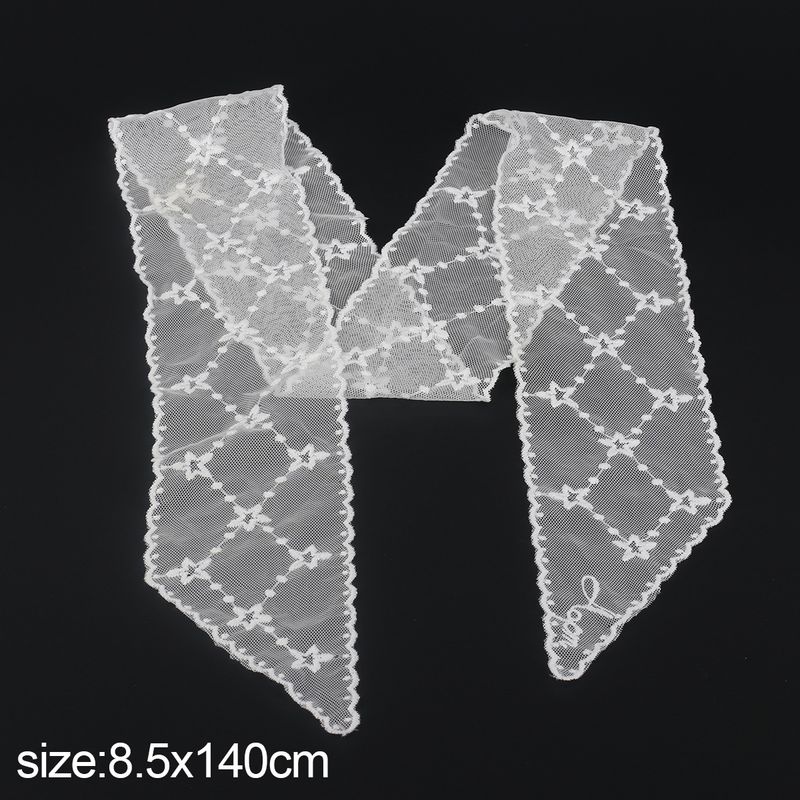 Catena per la vita in pizzo bianco, sciarpa multiuso, accessorio per capelli, nastro ricamato in rete, cintura da fata di celebrità di Internet_voghion.com